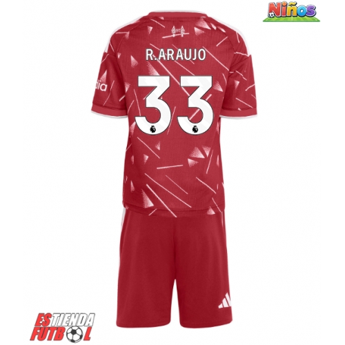 Liverpool Ronald Araujo #33 Primera Equipación Niños 2026-27 Manga Corta (+ Pantalones cortos)